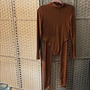 Rust Long Sleeve Two Piece Set